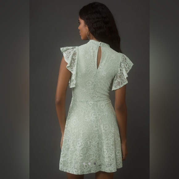 ✨ Anthropologie Sleeveless Mock-Neck Mini Dress Sz S - Picture 3 of 4